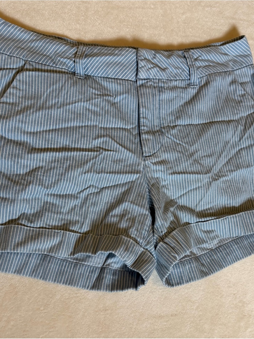 Dear John Light Blue Pinstripe Bermuda Shorts